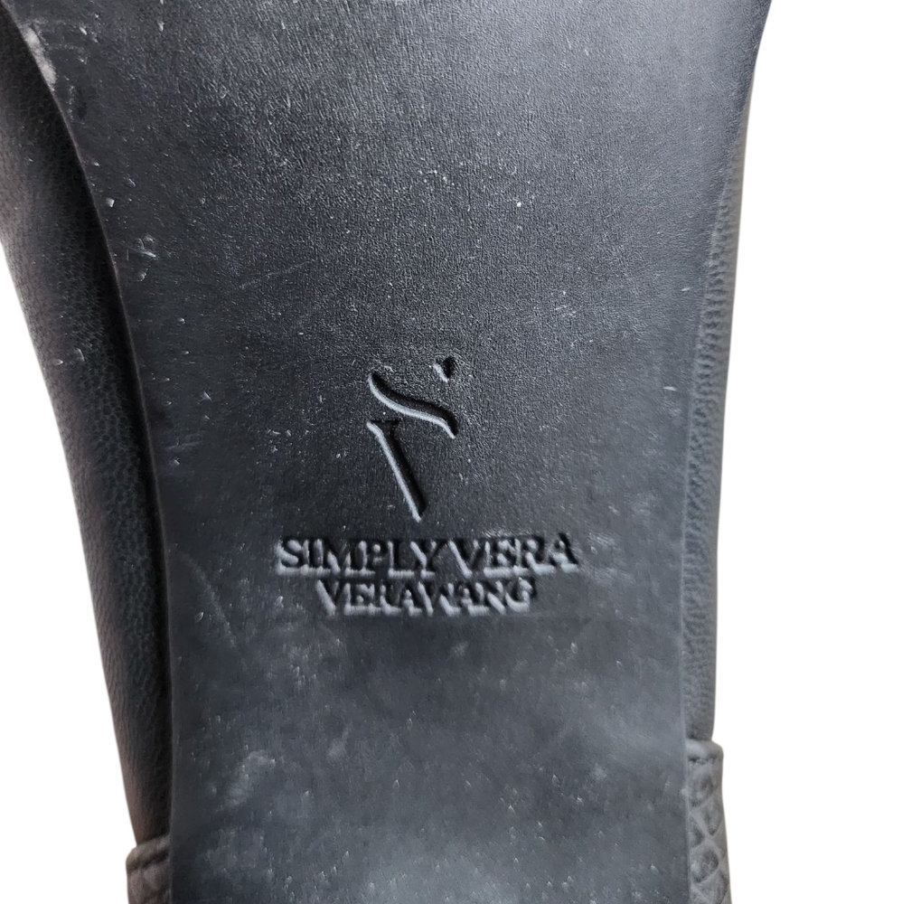 Vera Wang Simply Vera Skimmer Black Simply Stretch Ankle Boots - Picture 11 of 13